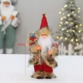 Weihnachten stehend Santa Claus Puppe Pluesch Spielzeug 22cm Feiertag Party Deko Figur - Rot Grün Weiß Gestrickter Weihnachtsmann (22cm) D-663144