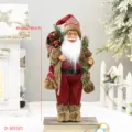 18 Zoll Stehender Weihnachtsmann Figur mit Rucksack und Schneestiefeln fur Party Deko - Rotbraun