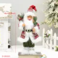 46cm stehende Weihnachtsmann Figur mit Rucksack und Skiern fur Weihnachtsfeier Deko. - Rot und Grün