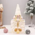 Weihnachtswichtel Plüschfigur Tischdeko süßer Zwerg mit Zöpfen und Mütze festlich. - Weiche Beine Sitzender Stil - Weiblich (HX-21048B)