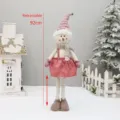 Weihnachten einziehbar Schneemann Puppe Stoff Dekoration festliche süße Ornament Geschenk - Großer Einziehbarer Schneemann (HM24-9806B)