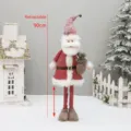 Weihnachten ausziehbarer Weihnachtsmann Puppe Pluesch Spielzeug Festliche Dekoration 90cm - Großer Einziehbarer Weihnachtsmann (HM24-9806A)