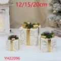 Weihnachten leuchtende geschenkbox 3er set dekorative LED geschenkeboxen fur feiertag heimat - Dreiteiliges Set / Ohne Licht (3er-Pack)