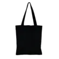 Einfache schwarze Segeltuchtasche für den täglichen Einkauf, umweltfreundliche Schultertasche. - Schwarz