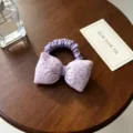 Enfants violet pois nœud cravate cheveux mignon tissu élastique bandeau accessoires - Violet