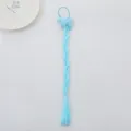 Kids blue synthetic hair braid extension pony hair tie for party dress up and daily wear - Style 1