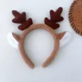Joli serre-tête en peluche bois de renne d'automne hiver oreilles de cerf duveteuses pour femmes - Bois Foncés