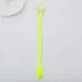 Neon yellow synthetic braided hair extension detail with sparkly unicorn and cute hair tie. - Style 4