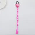 Children wig braid hair tie with pink purple synthetic hair and cute sequin starfish decor. - Style 4