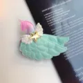 Pince à cheveux licorne dessin animé à paillettes bébé mignon accessoire coiffure - Barrette Bleue