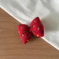 Korean style red fabric bow hair accessory detail, cute square pattern hair scrunchie. - 16# Red Bowknot Craft Material