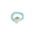 Coletero de pelo azul claro con bonito parche de fresa bordado, accesorio para el cabello tierno. - Verde