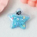 Adorable pince à cheveux étoile avec paillettes bleues et décors de fruits pour enfants. - Barrette Bleue