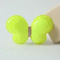 Détail de pince à cheveux papillon double couche jaune néon, finition pailletée, accessoire - Matériel Jaune (Sans Pince)