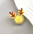 Christmas deer antler glitter hair clip children festive cartoon patch hair accessories cute - Yellow Hair Clip
