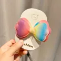 Molla per capelli con fiocco sfumato glitterato per bambini accessorio lucido - Giallo Doppio Strato Fiocco Senza Fermaglio
