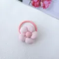 Cute pink fabric flower hair tie for girls, soft floral hair scrunchie accessory. - Style 1 Solid Color with Lace Edge