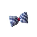 Joli chouchou nœud papillon à carreaux bleu blanc en tissu pour queue de cheval chic - Nœud Carreaux Bleu Matériel Créatif (Sans Pince/Chouchou)
