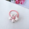 Cute pink floral fabric hair tie for kids, soft material, charming floral design accessory. - Style 4 Pink Ditsy Floral