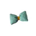 Elastique a cheveux noeud carreaux vert et blanc accessoire mignon pour queue de cheval - Nœud Carreaux Vert Matériel Créatif (Sans Pince/Chouchou)