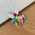 Pince à cheveux licorne à paillettes colorées ailes étoile accessoires cheveux DIY enfants - Style de Barrette / Coloré