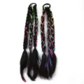 Extensions de cheveux tressés synthétiques queue de cheval avec mèches colorées pour femmes. - Pièces Par Paquet / Cordon Coloré Dégradé Noir