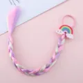 Dettaglio dell'extension per capelli treccia arcobaleno nuvola colorata, accessorio per capelli. - 1# Arcobaleno