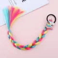 Bambini parrucca colorata treccia elastico capelli carino unicorno accessorio festa festival - 3# Testa di Unicorno