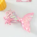 Cute pink mermaid tail starfish hair clip sparkling sequins sweet girls hair accessories - Pink Ballet Shoe Hair Clip
