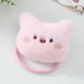 Lindo coletero de cerdo de felpa rosa con cuerda elástica, accesorio de pelo de animal suave. - Cerdo Rosa
