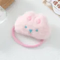 Detalle de lindo coletero de conejo de peluche rosa, accesorio de cabello para niños. - Goma de Conejo / Rosa