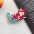 Dettaglio molletta per capelli coda di sirena glitterata, accessorio carino per bambini. - Fermaglio Blu