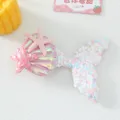 Cute mermaid tail hair clip with starfish and sequins for kids and girls daily wear accessory. - Pink Multicolor Mermaid Tail Material Only (Without Clip)
