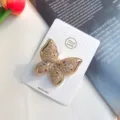 Goldener Glitzer Schmetterling Haarspange für Mädchen, süße doppelte Seite Haarnadel Accessoires. - Goldene Haarklammer