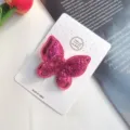 Glitzer Schmetterling Haarklammer fuer Maedchen rosa glanzendes Haarteil Haarspenge - Rosaroter Haarclip