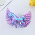 Détail de pince à cheveux licorne à paillettes pour enfants, barrette brillante pour jolies filles. - Pince à Cheveux Violette