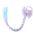 Close-up of children gradient wig braid hair tie with sparkly bow and cute starfish. - Starfish