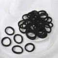 Elastici per capelli neri per bambini, piccoli ad alta elasticità, uso quotidiano. - 3cm (100 Pezzi/Confezione) / Nero