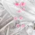 Pince à cheveux chaîne perles papillon rose, accessoire de cheveux féerique pour filles. - Ensemble de 2 pièces / Rose