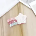 Children glitter star hair clip, cute rainbow hairpin for girls, sparkling hair accessories. - Star Hair Clip Style