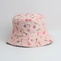 Chapeau bob floral rose pour femme printemps été extérieur protection solaire rétro fleurs - Taille unique / Rose