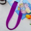 Extension de cheveux violette, postiche mèche sans soudure pour femmes, longue mèche. - Violet Raisin