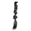Extension de cheveux natte de boxe perruque avec dégradé noir et gris et attache cheveux. - 1 Pièce / Tresse Bulle Noire Mèche Gris Thé Blanc