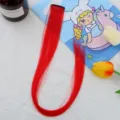 Extension de cheveux rouge à clip une pièce mèche sans couture cheveux longs raides pour femmes - Rouge de Chine