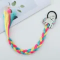 Colorful kids wig braid with glitter unicorn hair tie, cute princess hair accessory for girls. - Size 4