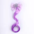 Kids purple hair extension bow clip with sparkly snowflake ornament, cute party hair accessory. - Light Purple Gradient Dark Purple Style 2