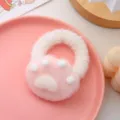 Cute plush cat paw hair rope fluffy animal hair tie sweet pink hair ring for daily wear - Small Scrunchie / Pink