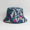 Chapeau bob à imprimé feuilles tropicales pour femmes et hommes, chapeau de soleil élégant. - Taille unique / Style Rétro 4