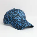 Gorra de béisbol con estampado de leopardo azul y visera curva para protección solar. - Talla única / Gorra de béisbol / Azul