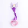 Children unicorn wing hair clip with purple gradient wig extension, cute cartoon hair accessory. - Light Purple Gradient Light Pink